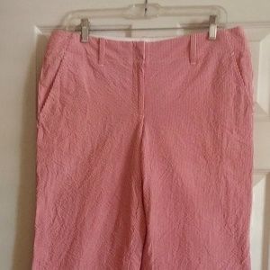 Elie Tahari wide leg red and white striped pants